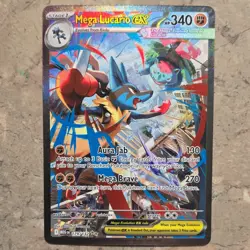 Pokemon Mega Lucario EX Holo 179/132 Me01: Mega Evolution 340HP Rare Card - Image 1