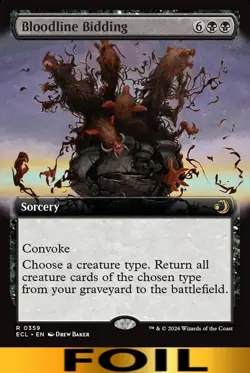 Bloodline Bidding ** FOIL EXTENDED ART ** #359 - Lorwyn Eclipsed - NM MTG - Image 1