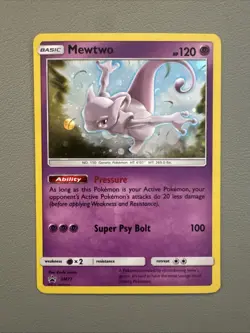 Pokemon TCG Mewtwo Sun & Moon SM77 Promo Black Star - MINT CONDITION! - Image 1