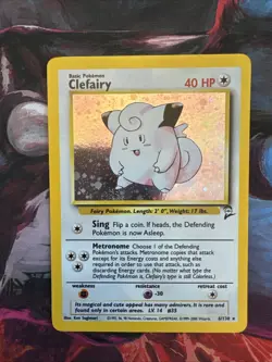 Pokemon TCG Clefairy 6/130 Base Set 2 Holo Unlimited Rare - GEM MINT CONDITION! - Image 1