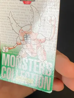 JAPANESE POKEMON PINSIR No.127 CARDDASS GREEN 1996 SCARABRUTE - VG/EXC - Image 4