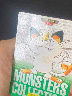 JAPANESE POKEMON MEOWTH No.052 CARDDASS GREEN 1996 MIAOUSS - G/VG - Image 2