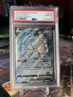 2023 Pokemon Crown Zenith FA/ZACIAN V GG48/GG70 HOLO RARE TCG GRADED PSA 10 - Image 1
