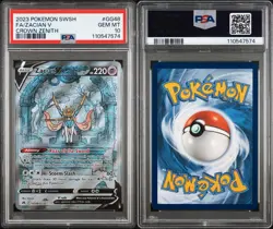 2023 Pokemon Crown Zenith FA/ZACIAN V GG48/GG70 HOLO RARE TCG GRADED PSA 10 - Image 3