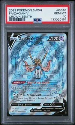 Pokemon Crown Zenith GG48/GG70 Zacian V Full Art PSA 10 Gem Mint - Image 1