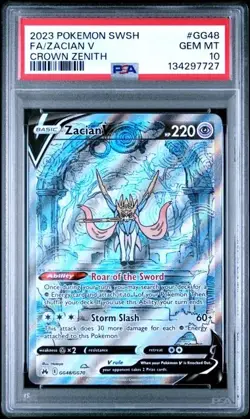 Pokemon Crown Zenith GG48/GG70 Zacian V Full Art PSA 10 Gem Mint - Image 1