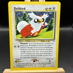 Delibird 5/64 1st Edition Holo Neo Revelation English Pokemon Card WoTC NM/LP - Image 1