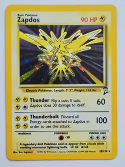 Pokemon Zapdos Card 020/130 Base Set 2 Holo - Image 1