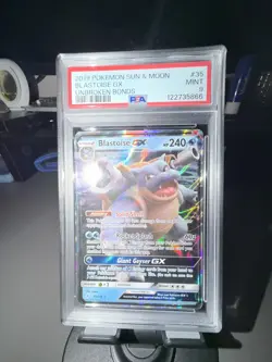 2019 Pokemon Sun and Moon Unbroken Bonds Blastoise Gx #35 PSA 9 - Image 1