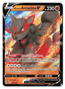 Hisuian Arcanine V 090/195 - Pokemon Silver Tempest Ultra Rare Full Art Holo NM - Image 1