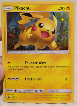 Pikachu SM76 Black Star Promo Cosmos Holo-Bleed Pokemon Shining Legends NM 2017 - Image 1