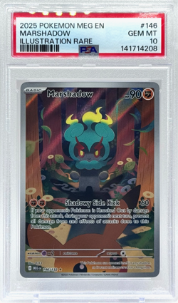 Pokemon Marshadow Mega Evolution Illustration Rare 146/132 PSA 10 Gem Mint TCG - Image 1