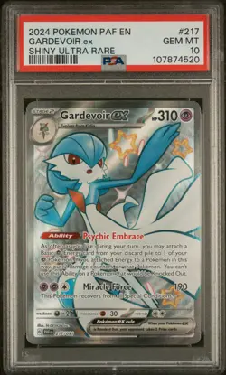 2024 POKEMON PAF EN-PALDEAN FATES SHINY ULTRA RARE #217 GARDEVOIR EX PSA 10 - Image 1