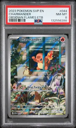 Charmander 044/197 Obsidian Flames Elite Trainer Box Pokemon PSA 8 - Image 1