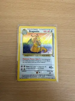 Dragonite 4/62 Fossil Holo Rare Pokemon Card - Original WOTC - Un-Graded - LP - Image 1
