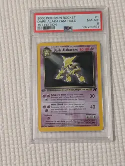 2000 Pokemon Dark Alakazam 1st Edition Rocket Holo 1/82 PSA 8 - Image 1