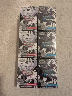 [Lot Of 6] Pokemon TCG 3x Black Bolt And 3x White Flare Sealed Booster Bundles - Image 1