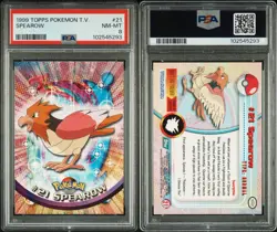 1999 Topps Pokemon TV #21 SPEAROW - GREEN Logo - Fresh Grade - PSA 8 - Image 3