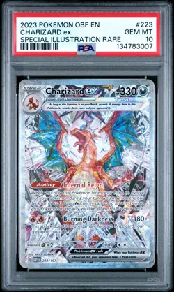 2023 POKEMON OBSIDIAN FLAMES SPECIAL ILLUSTRATION RARE #223 CHARIZARD EX PSA 10 - Image 1