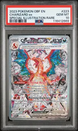 2023 POKEMON PSA 10 OBSIDIAN FLAMES #223 CHARIZARD EX SPECIAL ILLUSTRATION RARE - Image 3