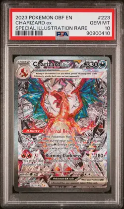 2023 POKEMON OBSIDIAN FLAMES SPECIAL ILLUSTRATION RARE #223 CHARIZARD EX PSA 10 - Image 1