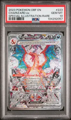 2023 Pokemon Obsidian Flames Charizard EX #223 Special Illustration Rare PSA 10 - Image 1