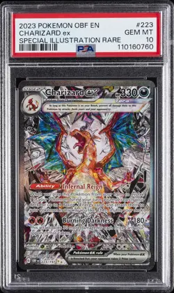 2023 POKEMON OBSIDIAN FLAMES SPECIAL ILLUSTRATION RARE #223 CHARIZARD EX PSA 10 - Image 1