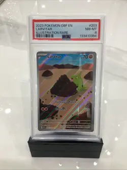 Larvitar 203/197 Obsidian Flames Illustration Rare Pokemon TCG Card PSA 8 - Image 1