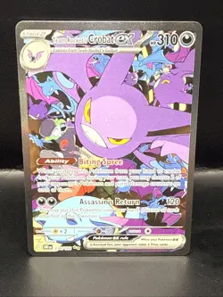 Pokemon Team Rockets Crobat EX Sir Holo Card 234/182 Destined Rivals Series A - Image 2