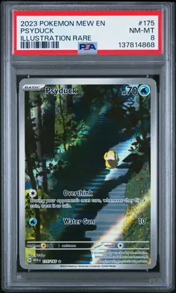 2023 POKEMON MEW EN-151 175 PSYDUCK ILLUSTRATION RARE PSA 8 - Image 1