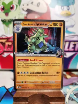 Team Rocket's Tyranitar 096/182 Pokemon Center Stamp Promo - SHIPS FAST - Image 1