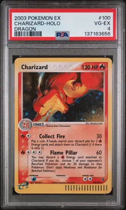 2003 POKEMON EX DRAGON #100 CHARIZARD-HOLO PSA 4 - Image 1