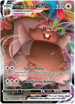 LP Pokemon Greedent VMAX - 218/264 - Ultra Rare Lightly Played Fusion Strike - Image 1