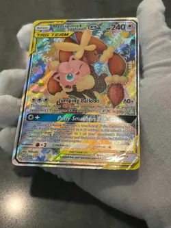 Pokemon TCG Mega Lopunny & Jigglypuff GX 226/236 Cosmic Eclipse Alt Art DMG - Image 4