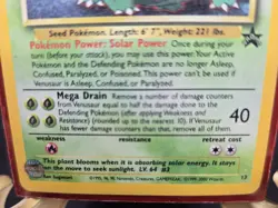 Pokemon TCG Holo Venusaur Stage 2 Card Rare number 13 in Plastic Sleeve - Image 3