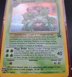 Pokemon TCG Holo Venusaur Stage 2 Card Rare number 13 in Plastic Sleeve - Image 4