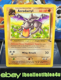 Pokemon Card Aerodactyl Fossil 16/62 Rare Non Holo 1999 WOTC LP Free Shipping - Image 1