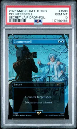 2025 MTG SECRET LAIR DROP HATSUNE MIKU: WINTER DIVA-FOIL COUNTERSPELL PSA 10 - Image 1