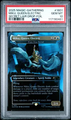 2025 MTG SECRET LAIR DROP #1601 MIKU, QUEEN ELECTRIC PSA 10 - Image 1