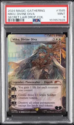2024 MTG SECRET LAIR DROP #1585 MIKU, DIVINE DIVA PSA 9 - Image 1