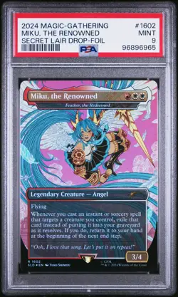 2024 MTG SECRET LAIR DROP FOIL #1602 MIKU, THE RENOWNED PSA 9 - Image 1
