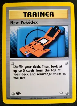 Pokemon Tcg - Trainer - New Pokedex 95/111 Uncommon 1st Edition Neo Genesis - Image 1