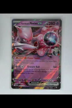 Team Rocket's Mewtwo ex 081/182 Holo Rare Twilight Masquerade Pokemon TCG - Image 1