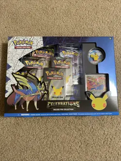 Pokemon TCG - Celebrations Zacian LV. X Deluxe Pin Collection Box Factory Sealed - Image 1