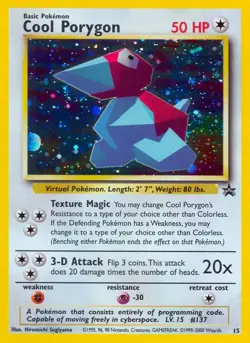 Cool Porygon - 15 - Pokemon Wizards Black Star Promo Card Holo LP - Image 1