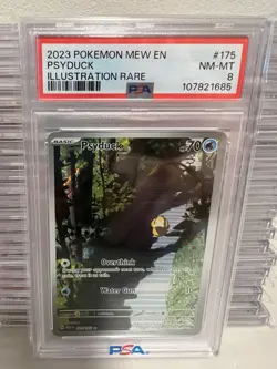 2023 POKEMON MEW EN-151 ILLUSTRATION RARE #175 PSYDUCK PSA 8 - Image 1