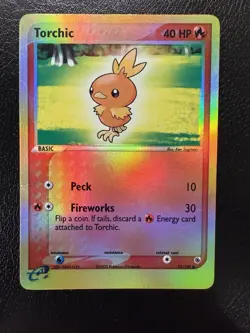 Pokemon TCG Card - Torchic 73/109 Ruby and Sapphire Reverse Holo Vintage MP/HP - Image 1