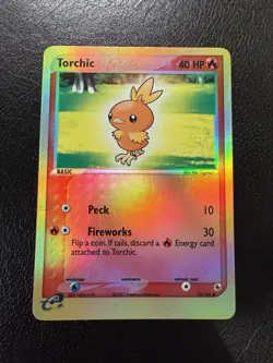 Pokemon TCG Card - Torchic 73/109 Ruby and Sapphire Reverse Holo Vintage MP/HP - Image 2