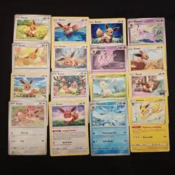 16 Eevee + Evolve Cards Lot Pokemon TCG mix Glaceon Leafeon Jolteon Espeon - Image 2