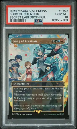 MTG Song of Creation FOIL Hatsune Miku Secret Lair Drop #1603 PSA 10 Gem Mint - Image 1